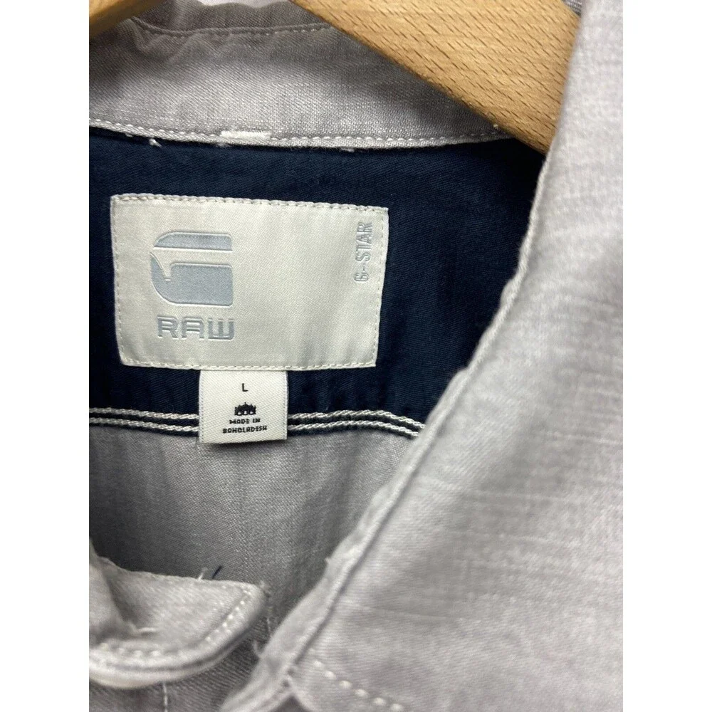 G Star Raw Button Up Shirt Youth Boys Large Work Shirt Short Sleeve Skater